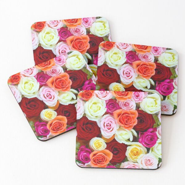 Item preview, Cute Bed of Colorful Roses Pattern designed and sold by PinkPandaDesign.