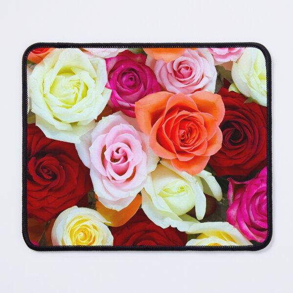Item preview, Cute Bed of Colorful Roses Pattern designed and sold by PinkPandaDesign.