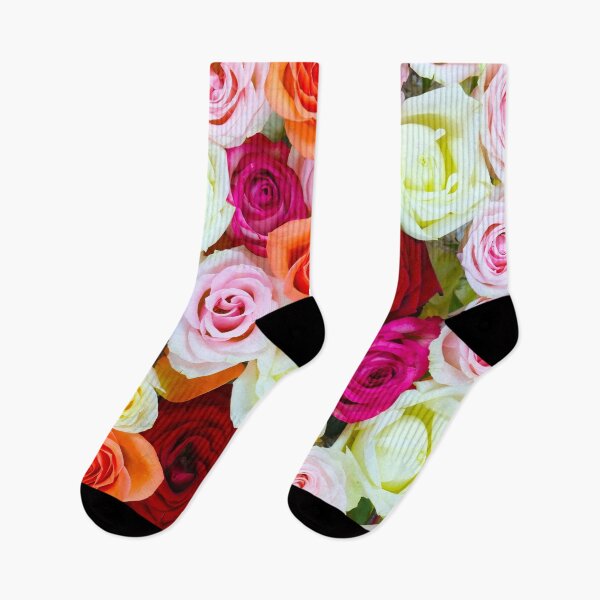 Item preview, Cute Bed of Colorful Roses Pattern designed and sold by PinkPandaDesign.