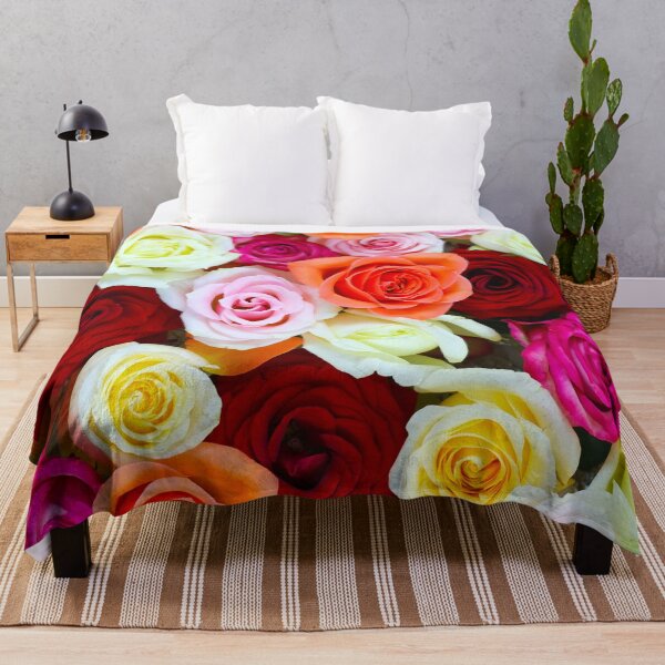 Item preview, Cute Bed of Colorful Roses Pattern designed and sold by PinkPandaDesign.