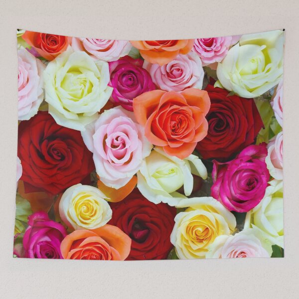 Item preview, Cute Bed of Colorful Roses Pattern designed and sold by PinkPandaDesign.