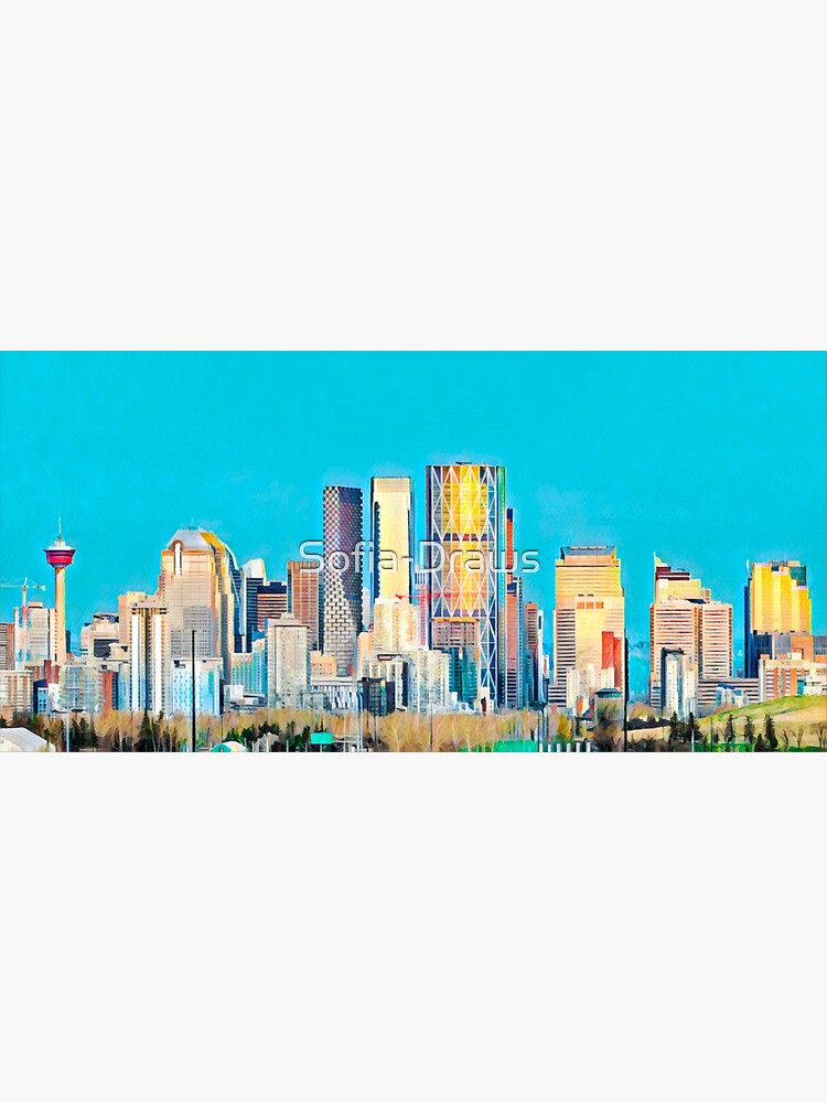 "Calgary Skyline" Sticker for Sale by SofiaDraws Redbubble