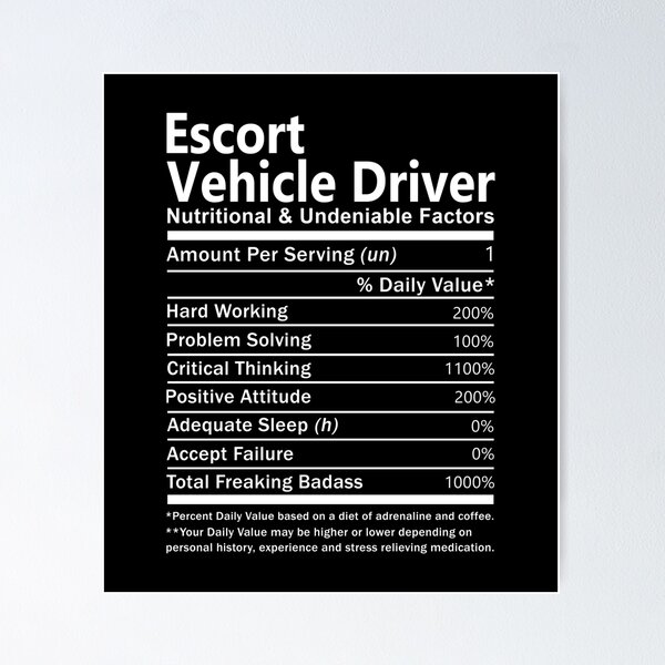 Item preview, Escort Vehicle Driver T Shirt - Nutritional and Undeniable Factors Gift Item Tee designed and sold by oslandefren.