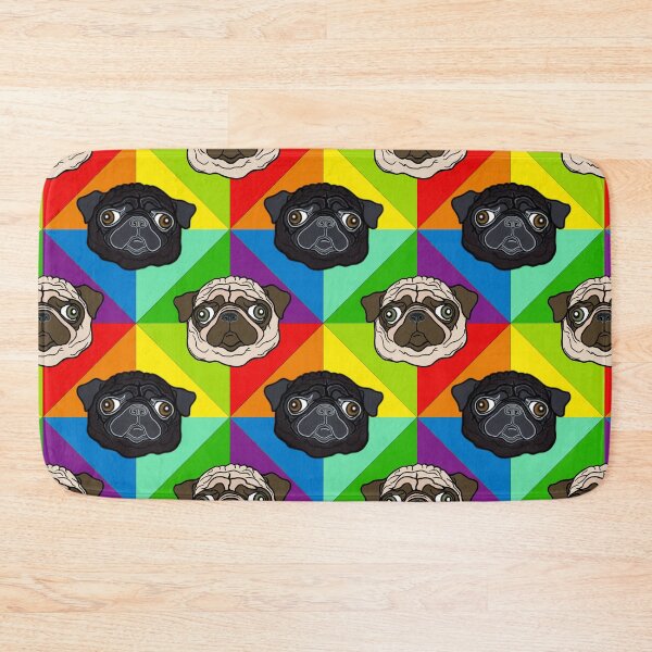 Item preview, Rainbow Geometric Pug pattern / print designed and sold by FivePugs.