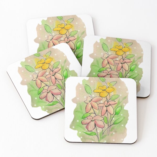 Item preview, Soft Peach Color Flower Illustration designed and sold by RSanaArt.