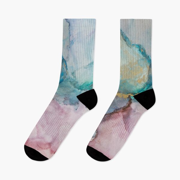 Item preview, Ink Marble Painting Pastel Teal And Pastel Pink designed and sold by artsandsoul.