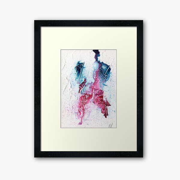 Blue and pink abstract Framed Art Print