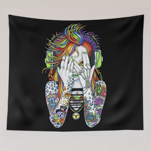 Item preview, Synthea Psytrance Tattoo Musical Fairy Synesthesia Disk Jockey designed and sold by Myka Jelina.
