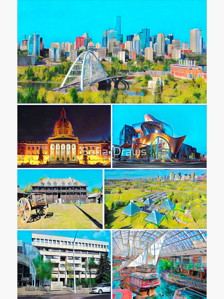 "Edmonton Landmarks" Sticker for Sale by SofiaDraws Redbubble