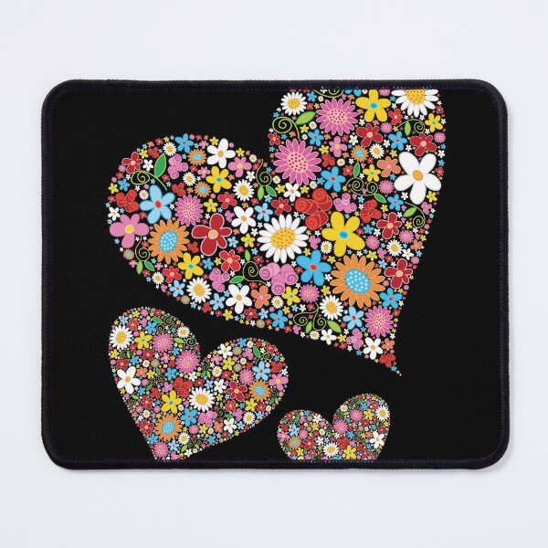 Item preview, Whimsical Spring Flowers Valentine Hearts Trio © fatfatin designed and sold by fatfatin.