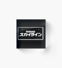 NISSAN N カ ン ン ン (NISSAN skyline) white Acrylic Block