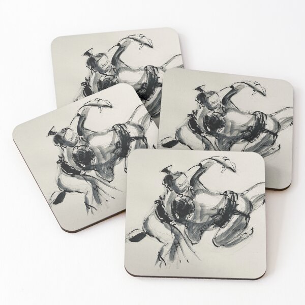 Item preview, Sumo #4 - Sumo wrestlers ink wash painting on paper designed and sold by Rebecca Rees.