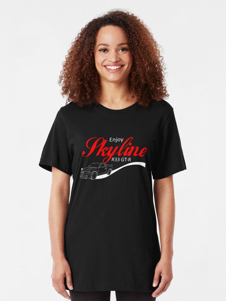 Alternative Ansicht von Enjoy Skyline R33 GT-R Slim Fit T-Shirt