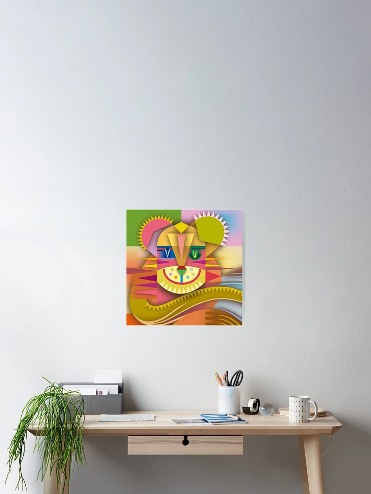 Thumbnail 2 of 3, Poster, Graphical Cat Face designed and sold by Bernd Wachtmeister.