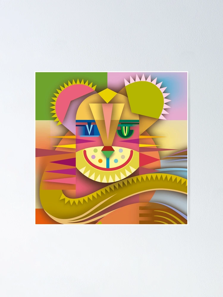 Thumbnail 1 of 3, Poster, Graphical Cat Face designed and sold by Bernd Wachtmeister.