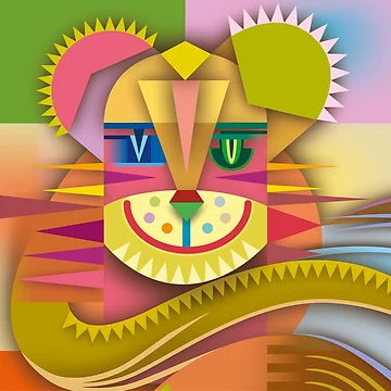 Artwork thumbnail, Graphical Cat Face by Bernd Wachtmeister