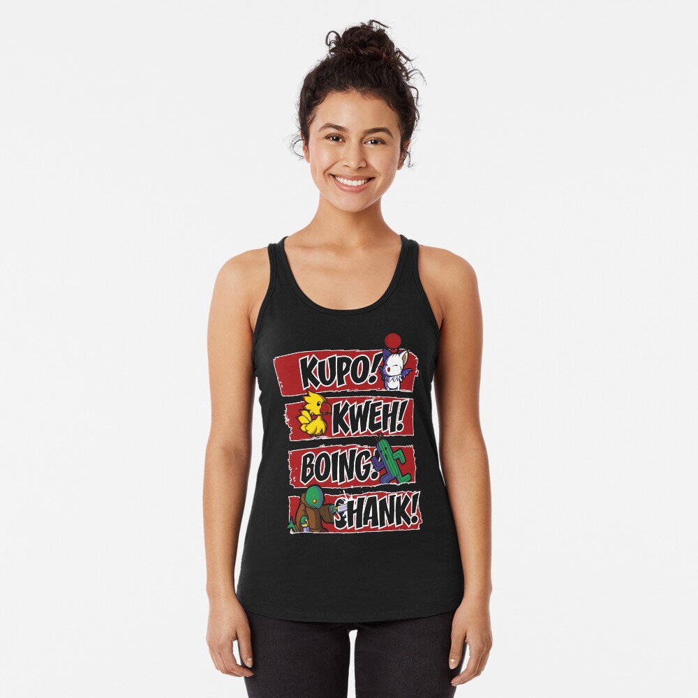 What Does the Tonberry Say? Racerback Tank Top