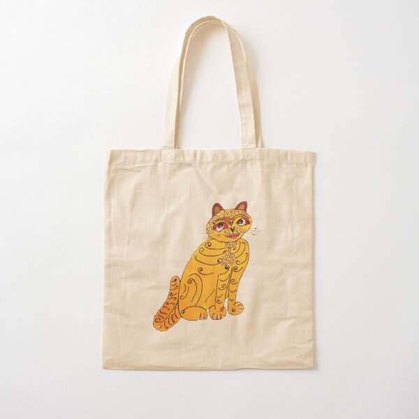 Yellow cat Cotton Tote Bag
