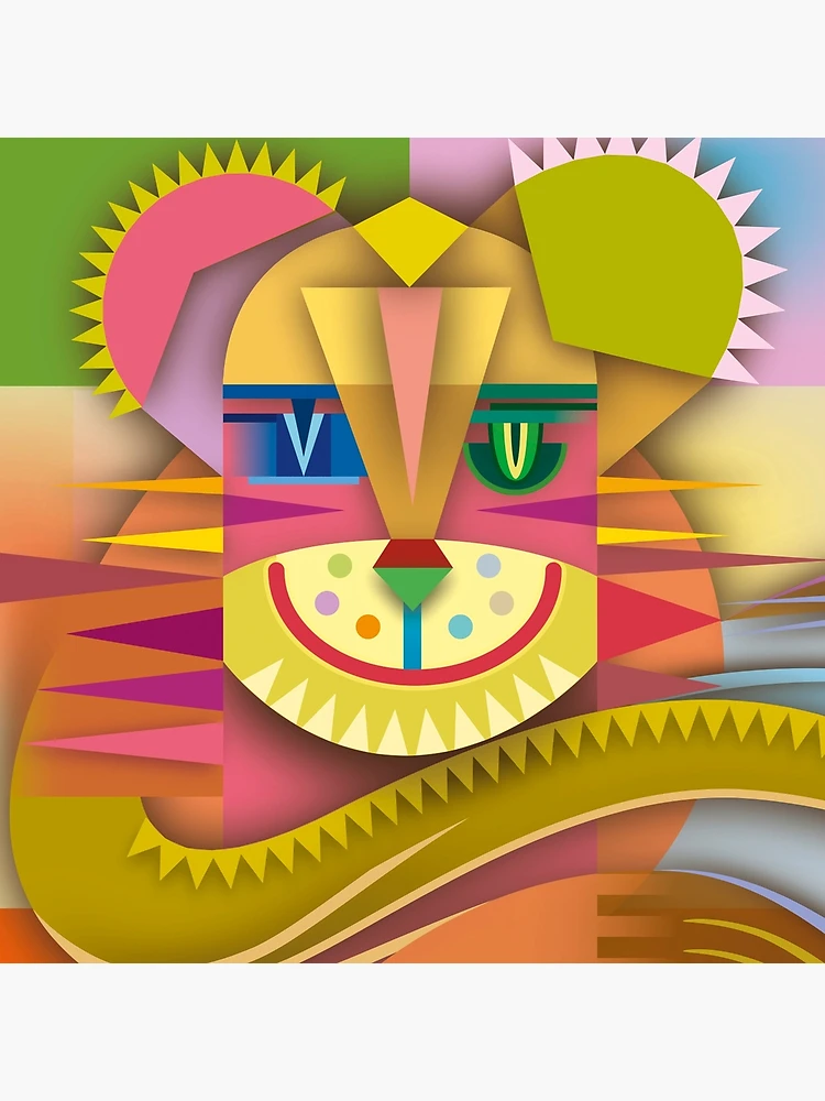 Thumbnail 4 of 4, Clock, Graphical Cat Face designed and sold by Bernd Wachtmeister.