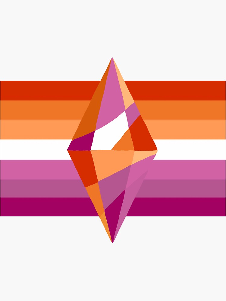 Lesbian Pride Flag With Plumbob Sims 4 Sticker For Sale By Leahsfox