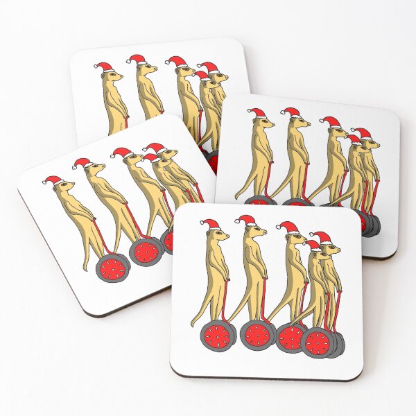 Item preview, Meerkat with Christmas Hats on Segways designed and sold by reujken.