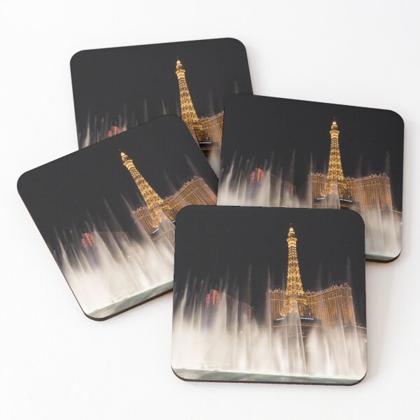Item preview, Dreamy Las Vegas - Paris and Ballys Behind a Soft Fountain Curtain designed and sold by Georgia Mizuleva.