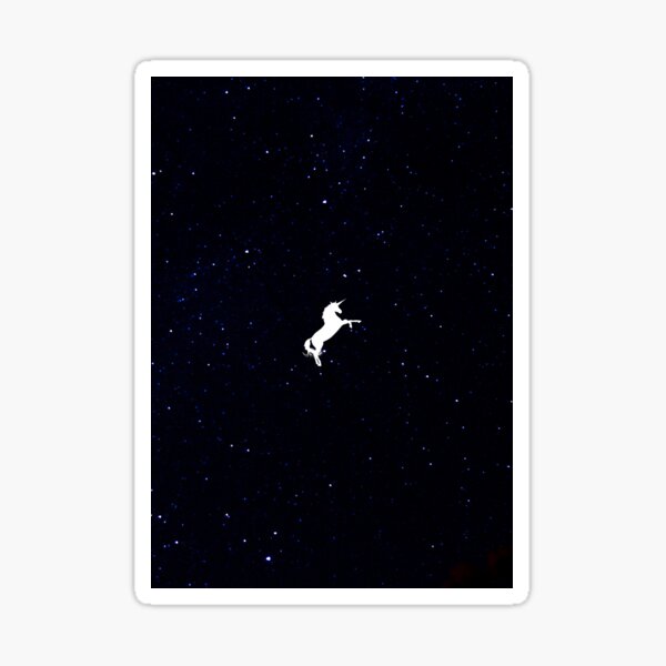 unicornio bajo las estrellas Pegatina
