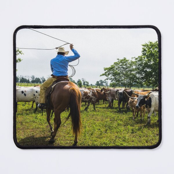 Item preview, Cowhand's lassoing longhorn calves and heifers designed and sold by OrcaNature.