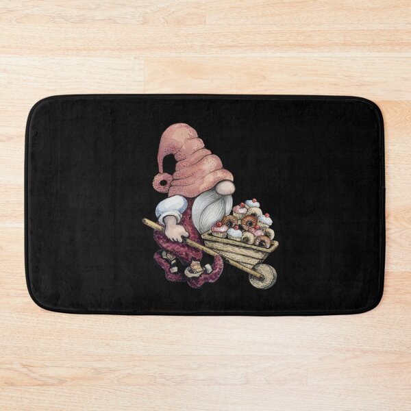 Item preview, Funny Christmas Cute Gnome Baker Design Donut Hat Wheelbarrow Of Donuts designed and sold by BuddyBoots.