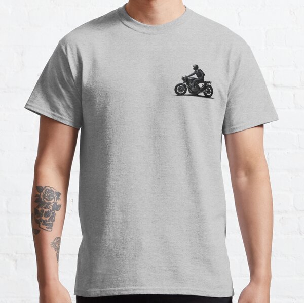 Cafe Racer Klassisch Motorrad Retro Rennsport Distressed Print Natürlich T-Shirt