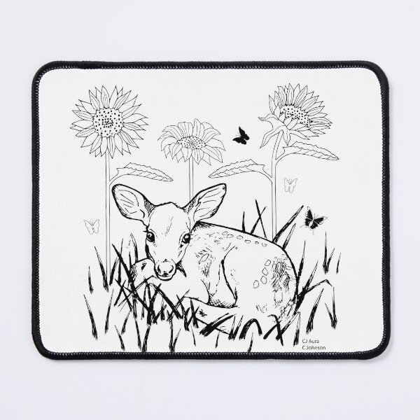 Item preview, Fallow Baby Deer Line Art designed and sold by CJAura by Claire Jane Johnson.