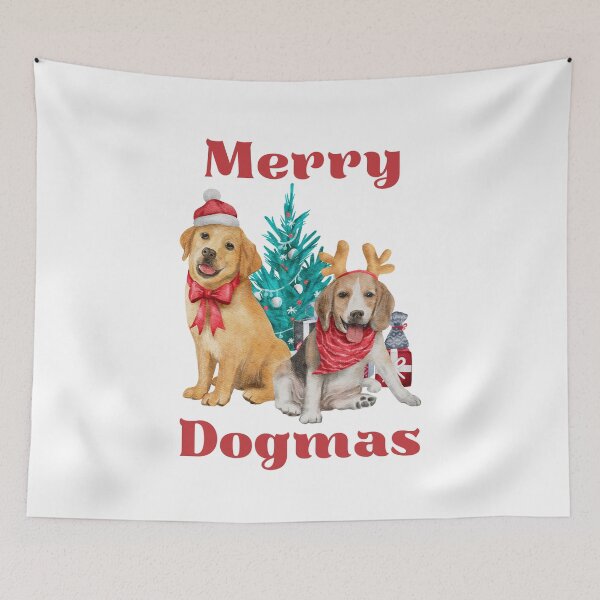 Item preview, Merry Woofmas, Merry Dogmas, Funny Dog lover Christmas Print designed and sold by Auntieck.