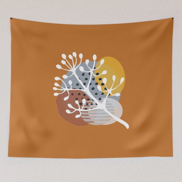 Item preview, White branch on cognac brown designed and sold by Ninaeva.