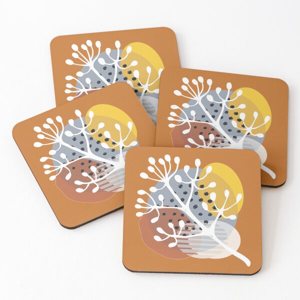 Item preview, White branch on cognac brown designed and sold by Ninaeva.