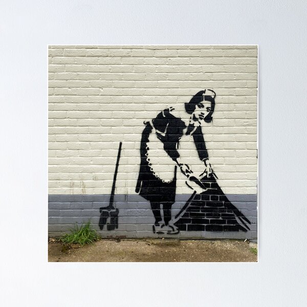 Poster Banksy Street Art - Cleaning Maid