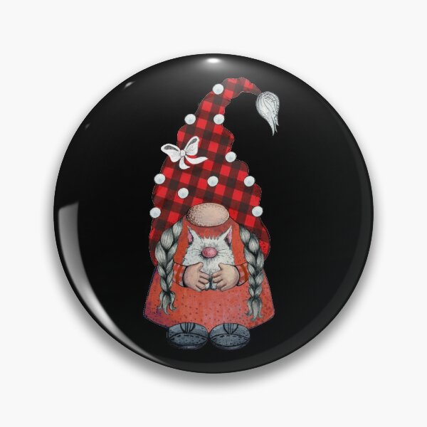 Item preview, Cute Funny Christmas Gnome Buffalo Plaid With Cat Artwork designed and sold by BuddyBoots.