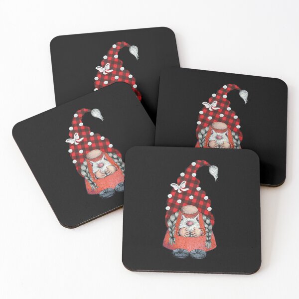 Item preview, Cute Funny Christmas Gnome Buffalo Plaid With Cat Artwork designed and sold by BuddyBoots.