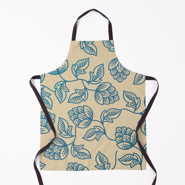 Item preview, Tan and Blue Floral Hops Pattern designed and sold by royalblewitup.