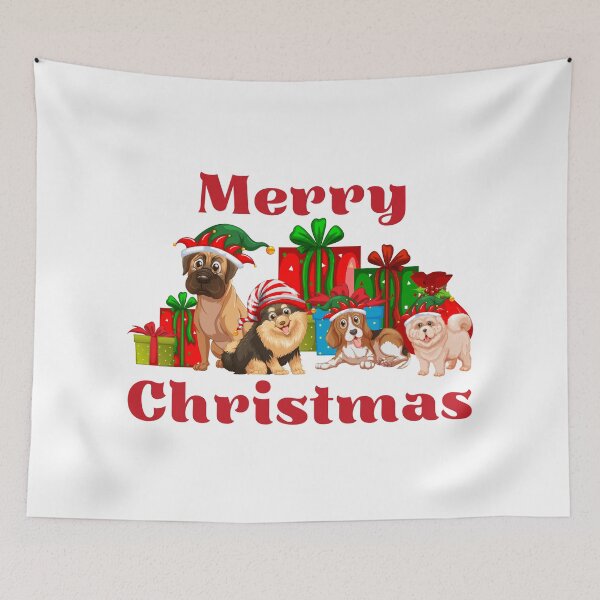 Item preview, Merry Christmas, Merry Woofmas, Merry Dogmas, Cute Dog Lover Christmas Print designed and sold by Auntieck.