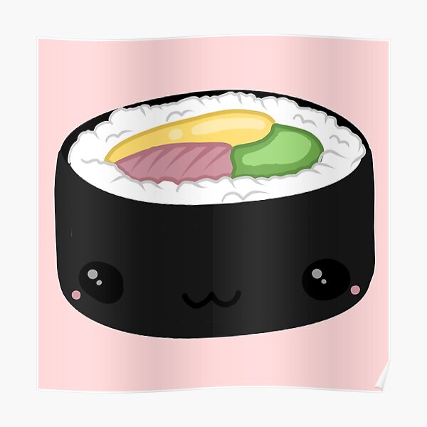 Kawaii Sushi Posters Redbubble