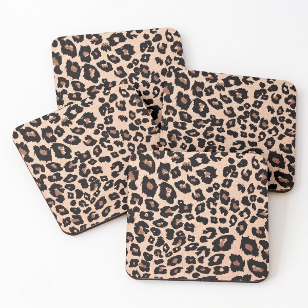 Leopard Animal Print African Safari Jungle Style Coasters (Set of 4)