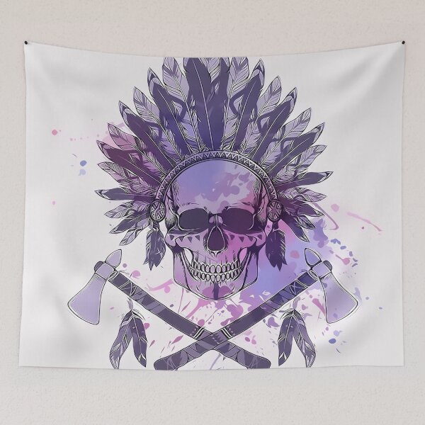Item preview, Splash - Native American Skull designed and sold by Cosix.