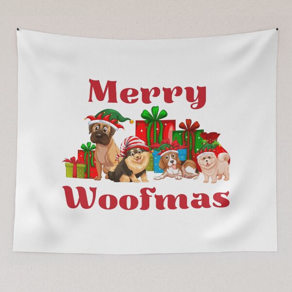Item preview, Merry Woofmas, Merry Dogmas, Funny Dog lover Christmas Print designed and sold by Auntieck.