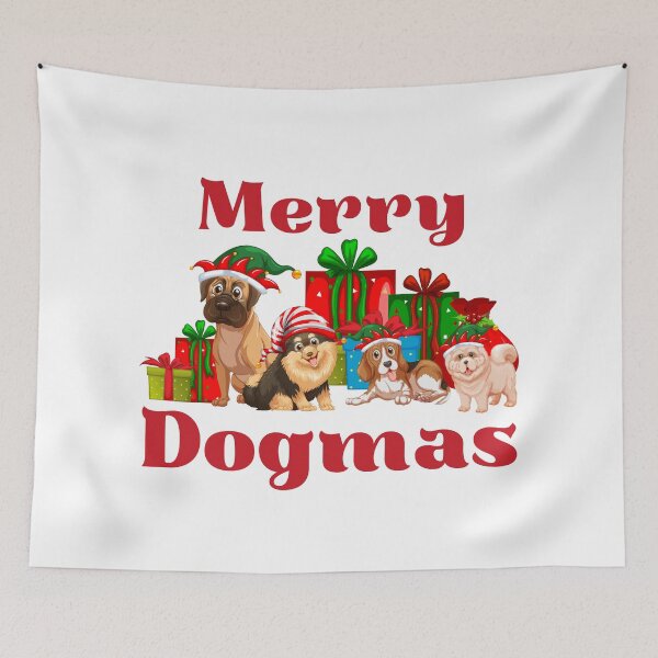 Item preview, Merry Woofmas, Merry Dogmas, Funny Dog lover Christmas Print designed and sold by Auntieck.