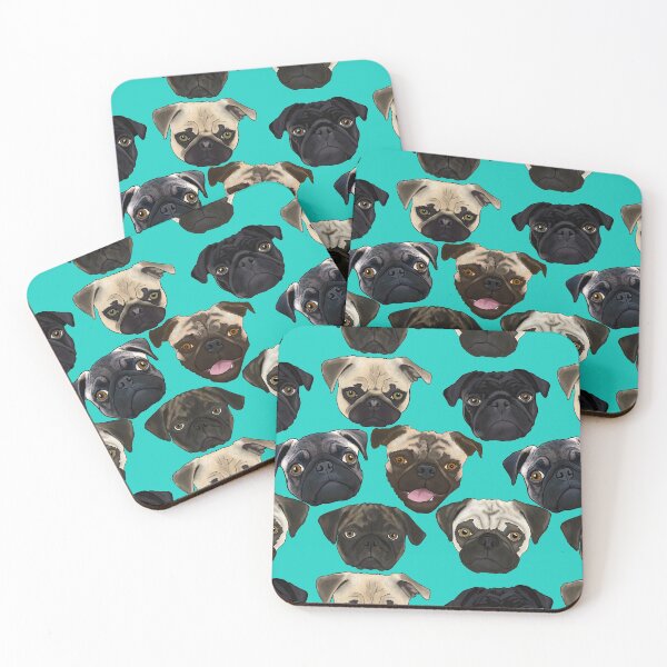 Item preview, Puggies! repeating pattern / print designed and sold by FivePugs.
