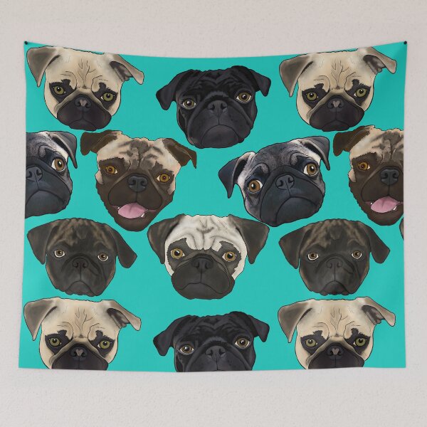 Item preview, Puggies! repeating pattern / print designed and sold by FivePugs.