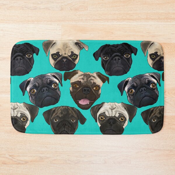 Item preview, Puggies! repeating pattern / print designed and sold by FivePugs.