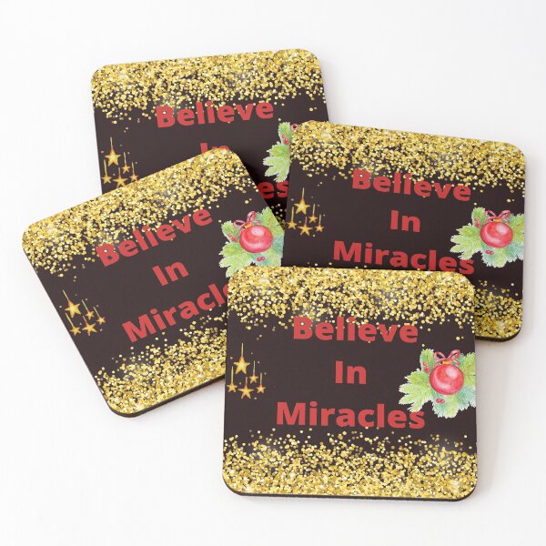 Item preview, Believe In Miracles Holiday Scene Red Ornament and Stars designed and sold by Darlene Douglas-Jackson.