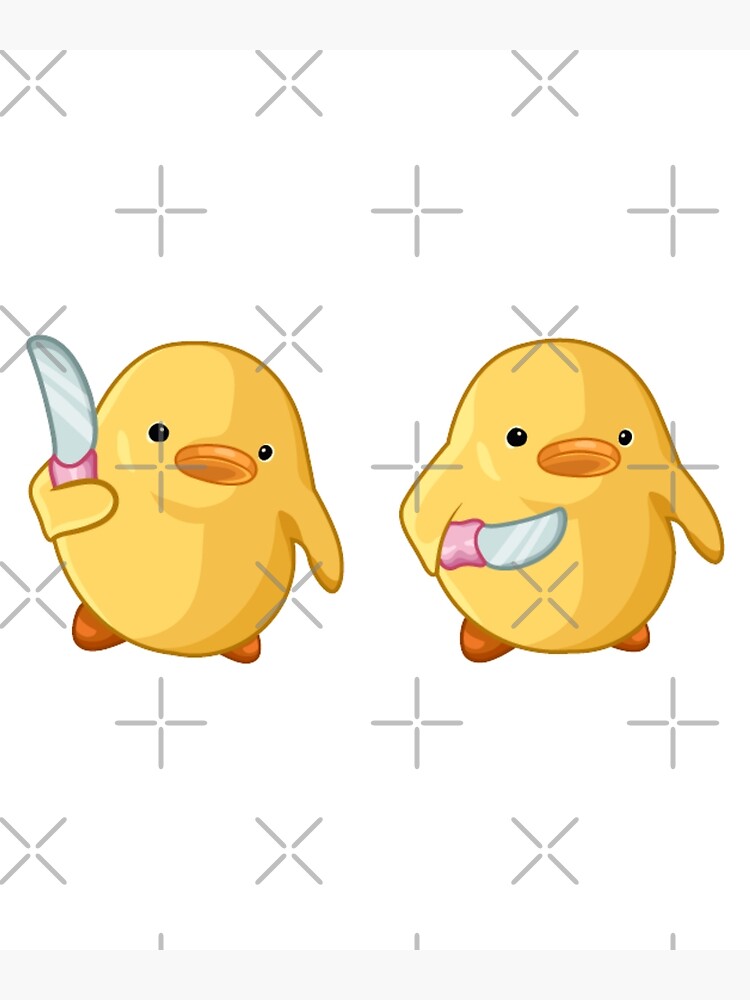 Yellow Duck with knife Premium Matte Vertical Poster sold by Brian