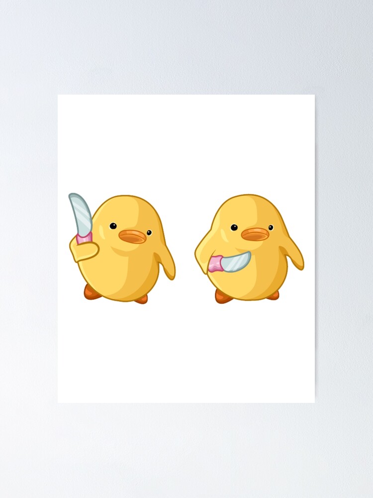 "Yellow Duck with knife" Poster by PunPedia Redbubble